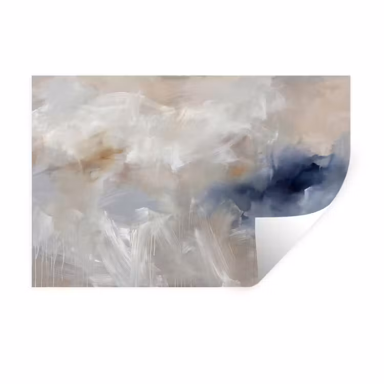 Abstract - Wolken - Sfeer - Modern - Beige Muursticker klein -3d
