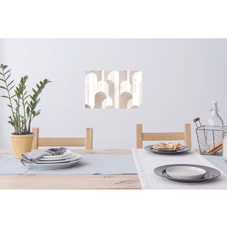 Abstracte bogen - Modern - Beige Muursticker klein -eettafel