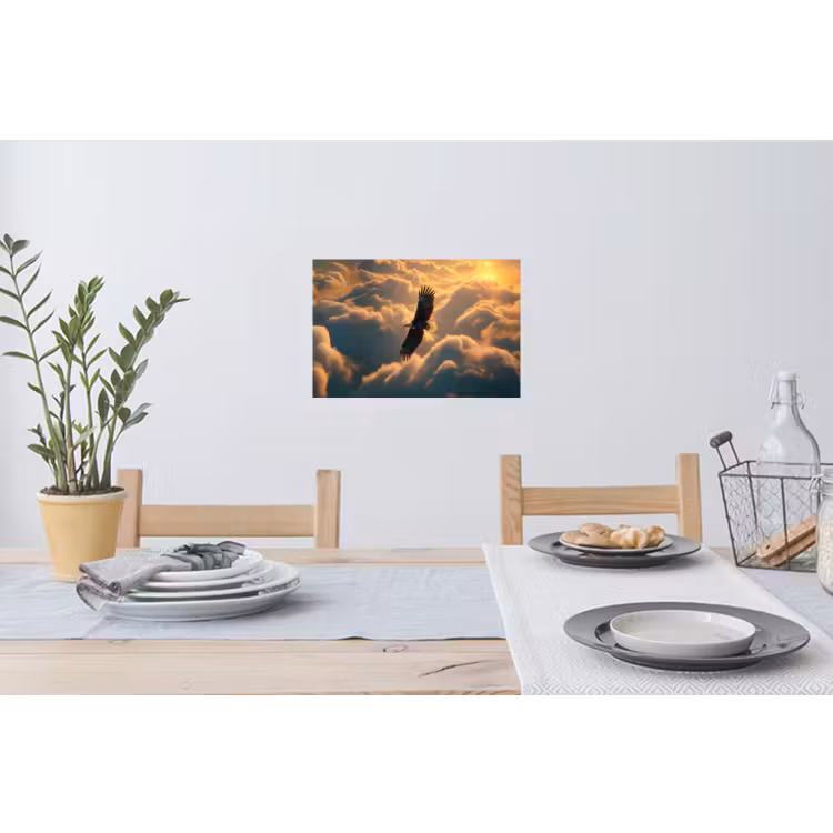 Adelaar - Wolken - Zon Muursticker klein -eettafel