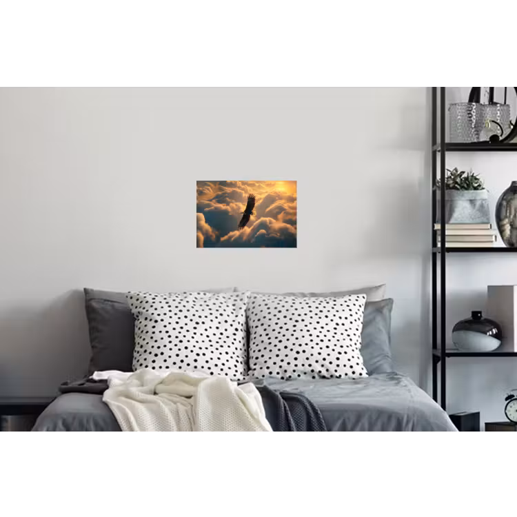 Adelaar - Wolken - Zon Muursticker klein -slaapkamer