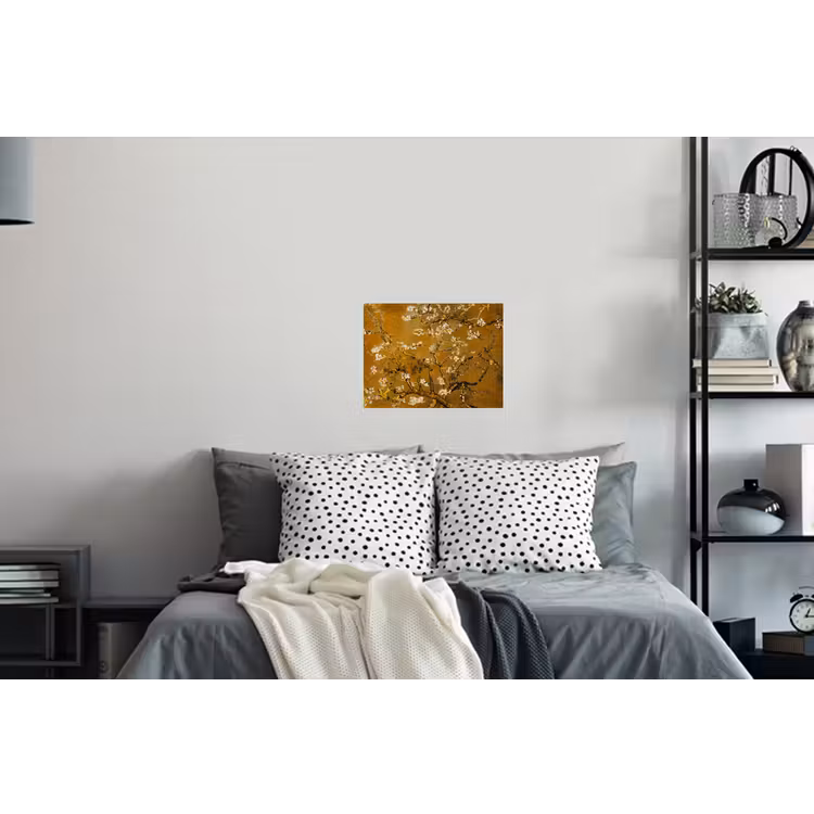 Amandelbloesem - Vincent van Gogh - Goud Muursticker klein -slaapkamer
