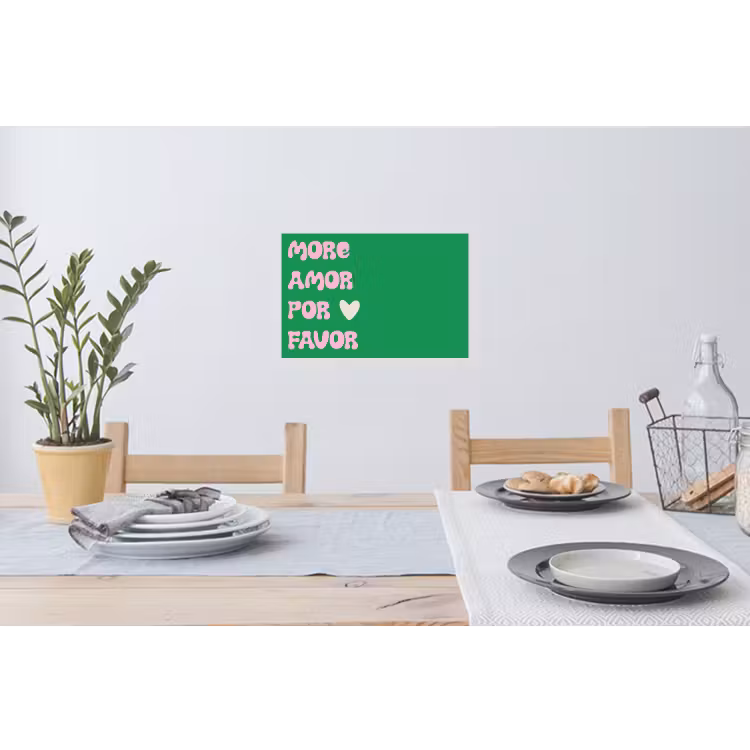 Amor - Valentijn - Groen - Tekst Muursticker klein -eettafel