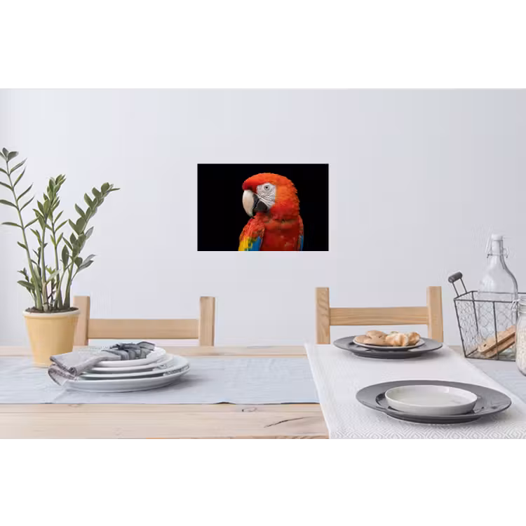 Ara - Portret - Rood Muursticker klein -eettafel