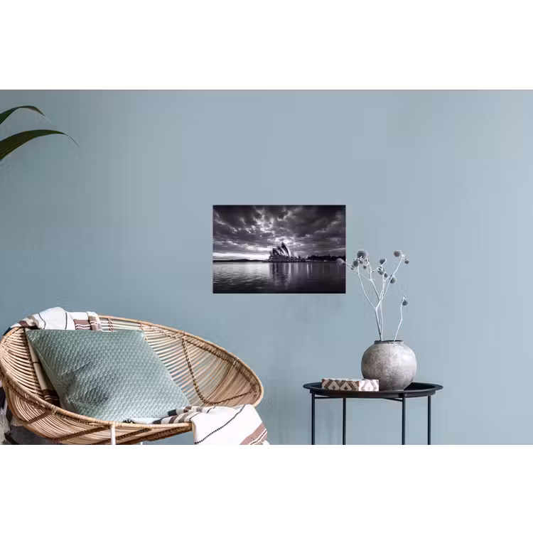 Architectuur - Water - Stad - Modern - Zwart-wit Muursticker klein -plant
