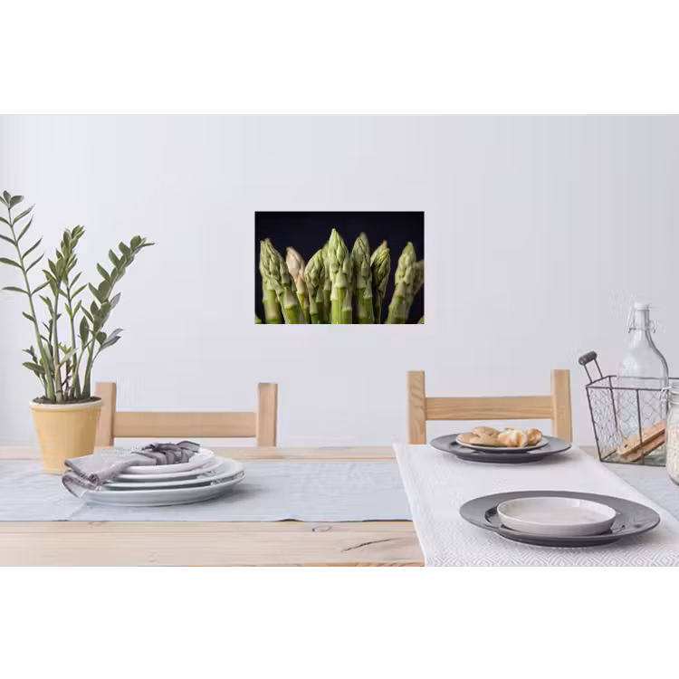 Asperges - Groen - Zwart Muursticker klein -eettafel