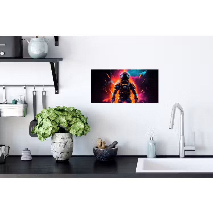 Astronaut - Neon - Gaming - Ruimte Muursticker klein -keuken
