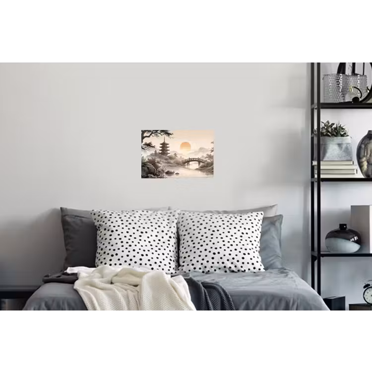 Azië - Landschap - Kleurrijk Muursticker klein -slaapkamer