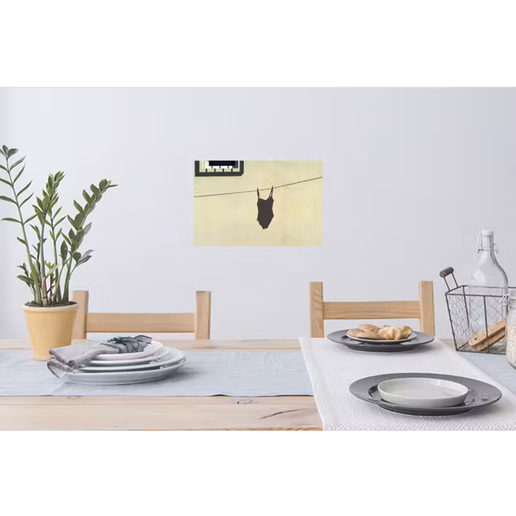 Badpak - Schaduw - Muur - Zomer - Minimalistisch Muursticker klein -eettafel