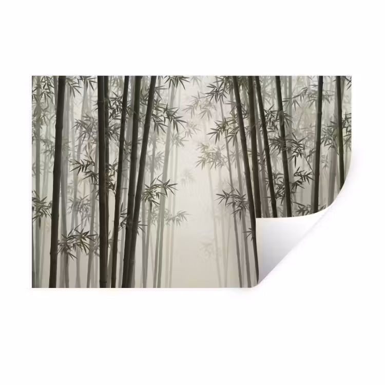 Bamboe - Bos - Mist - Natuur Muursticker klein -3d
