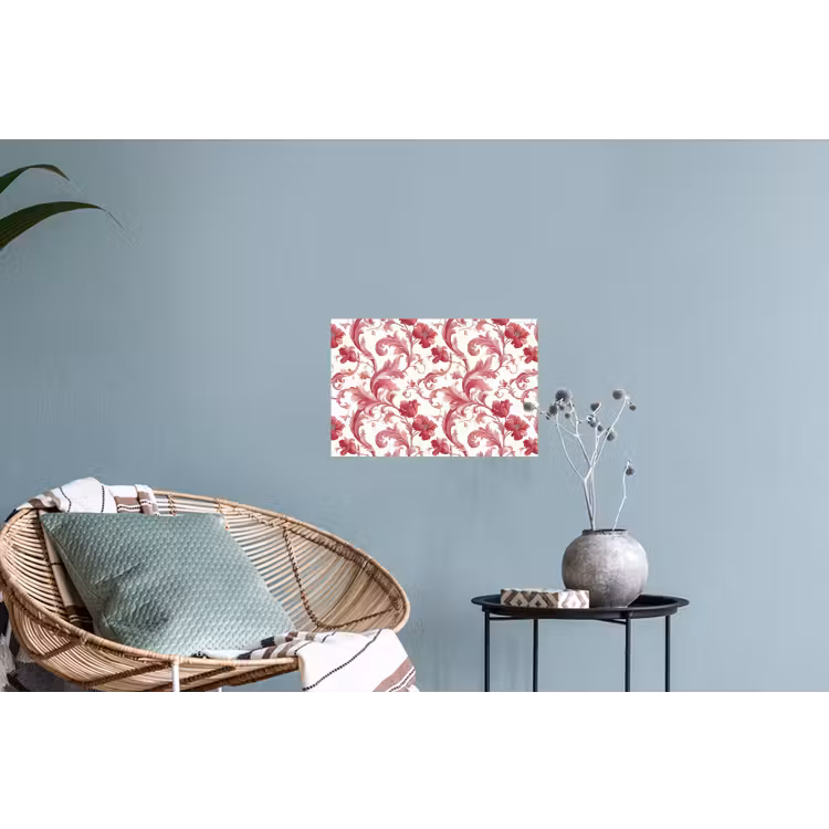 Barok - Patroon - Rood Muursticker klein 286 -plant