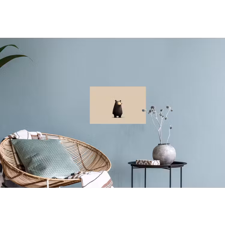 Beer - Donkerbruin - Minimalistisch Muursticker klein -plant