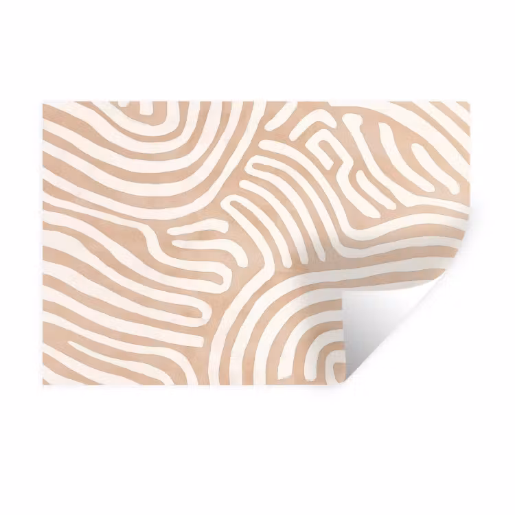Beige - Aardspatroon Muursticker klein -3d