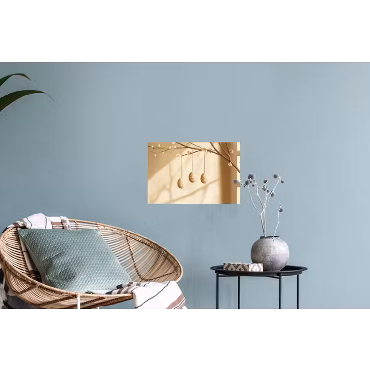 Beige - Paastak - Eieren Muursticker klein -plant