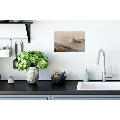 Berglandschap - Mist  - Penseelstreken Muursticker klein -keuken