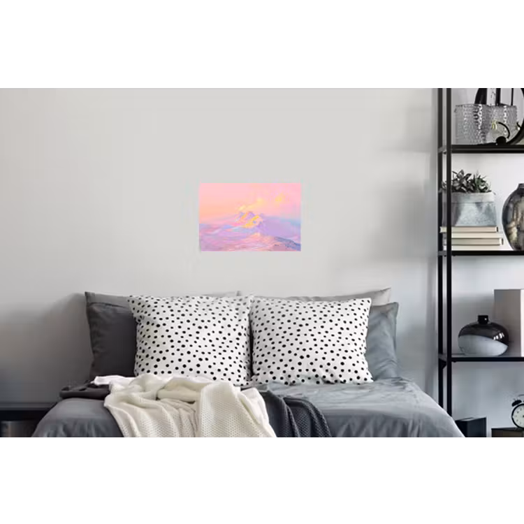 Bergtoppen - Wolken - Dromerig Muursticker klein -slaapkamer
