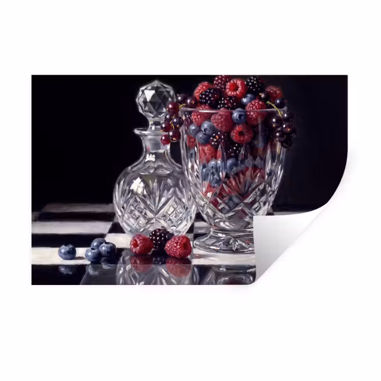 Muursticker - Bessen - Kristal - Stilleven - Bessen - Kristal - Stilleven Muursticker klein
