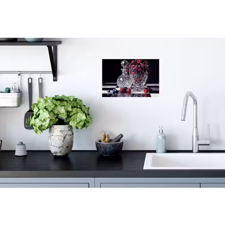 Muursticker - Bessen - Kristal - Stilleven - Bessen - Kristal - Stilleven Muursticker klein