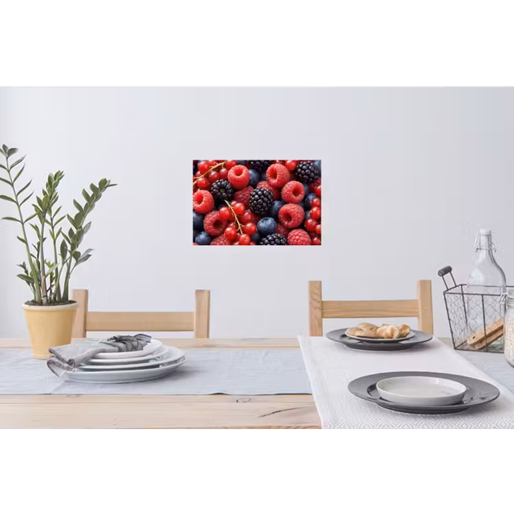 Bessen - Mix - Vers - Eten - Kleurrijk Muursticker klein -eettafel