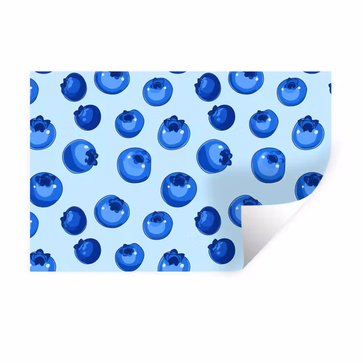 Bessen - Modern - Blauw Muursticker klein 286 -3d