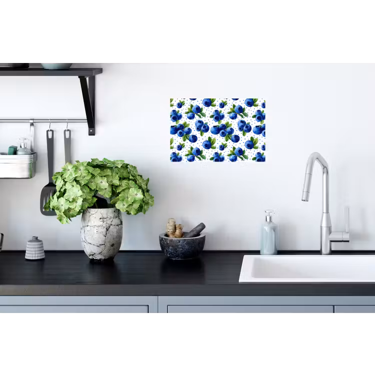 Bessen - Patroon - Blauw Muursticker klein 286 -keuken