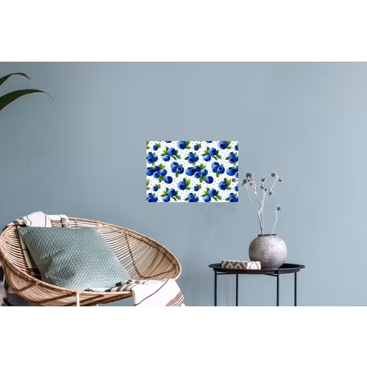 Bessen - Patroon - Blauw Muursticker klein 286 -plant