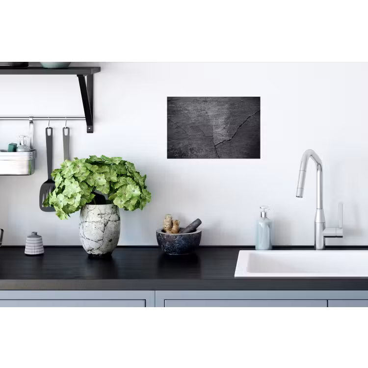 Beton - Zwart - Scheur Muursticker klein -keuken