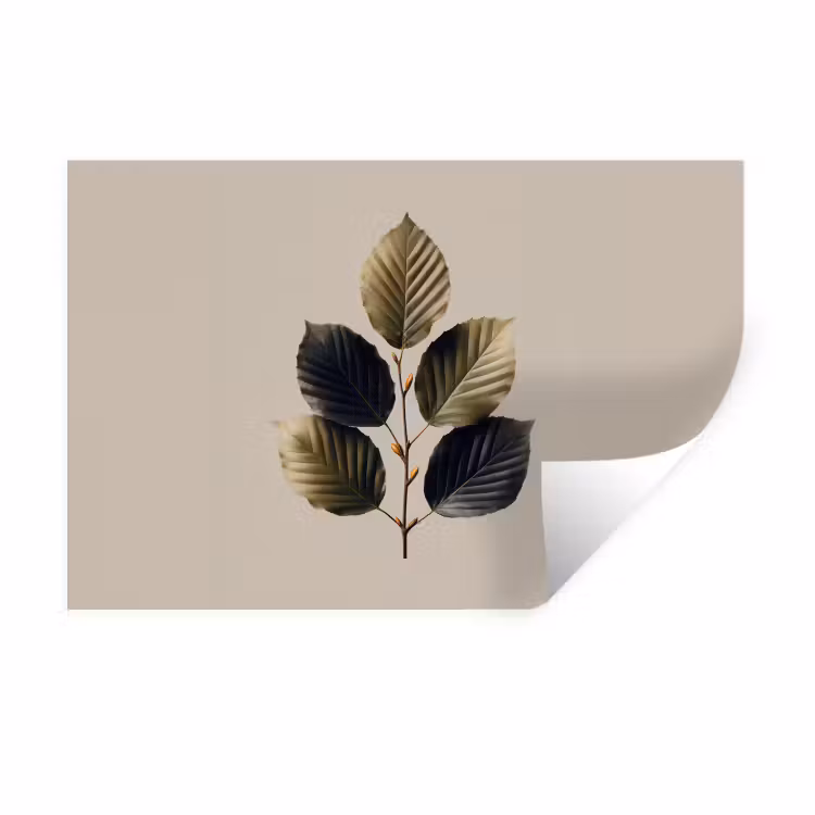 Beukenbladeren - Bruin - Groen - neutraal Muursticker klein -3d