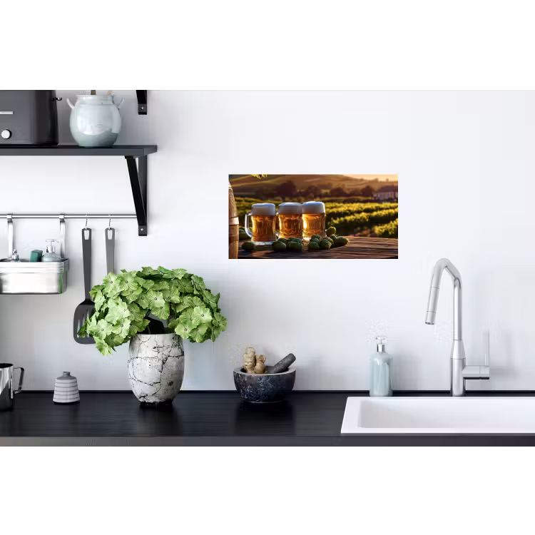 Bier - Hop - Landschap Muursticker klein -keuken