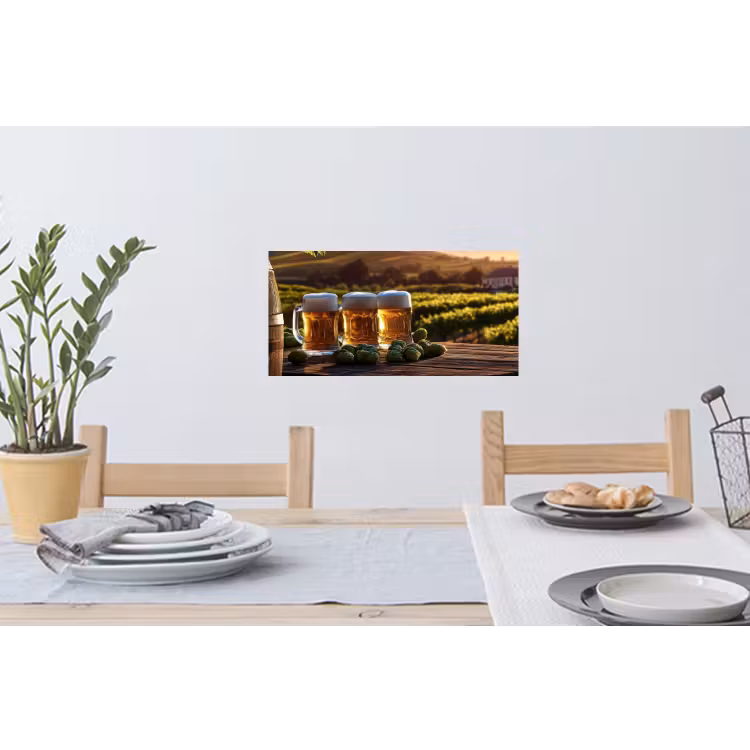 Bier - Hop - Landschap Muursticker klein -eettafel