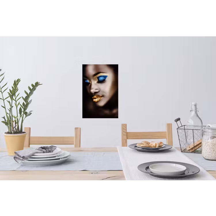 Black and Gold - Vrouw - Make up Muursticker klein -eettafel