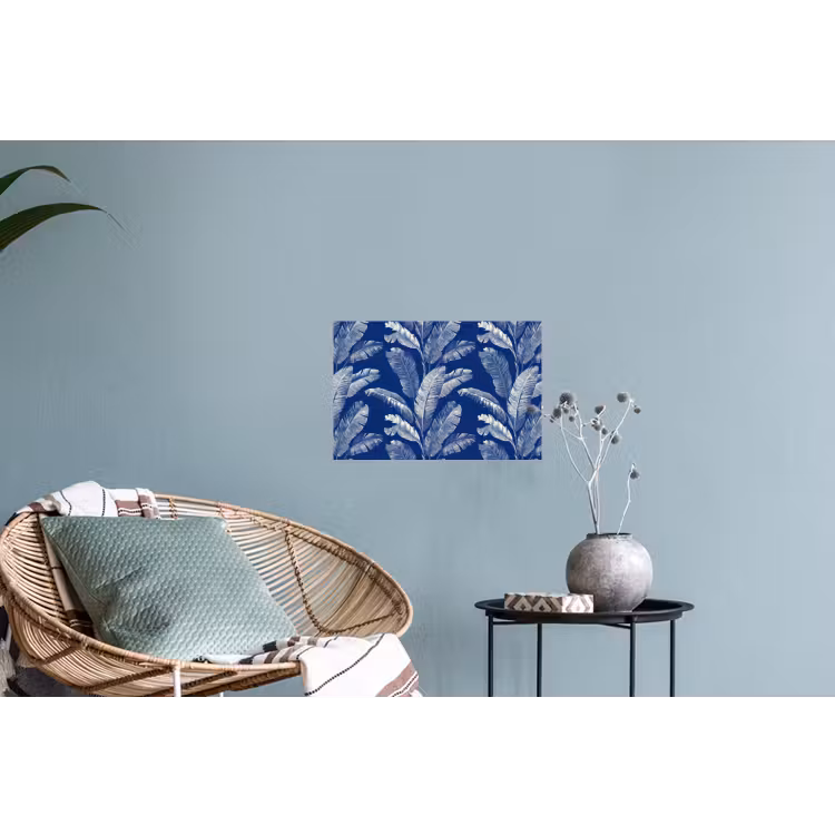 Blad - Palm - Blauw Muursticker klein 286 -plant
