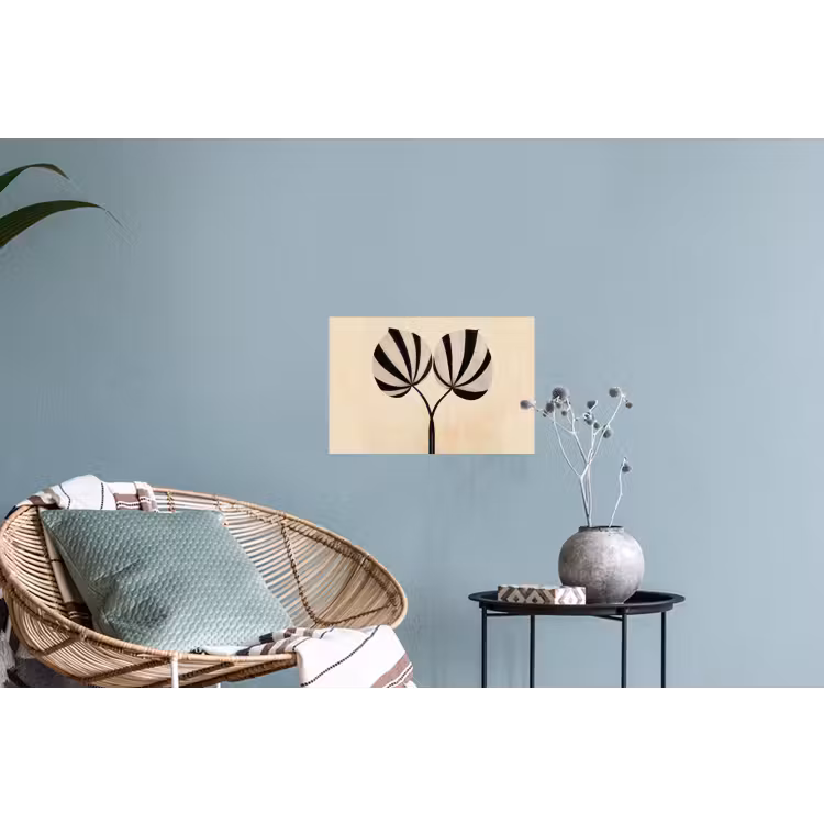 Bladeren - Gestreept - Stengel - Beige Muursticker klein -plant
