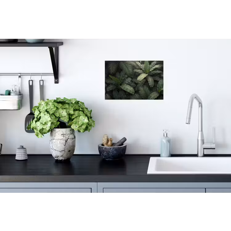 Bladeren - Groen - Tropisch - Natuur Muursticker klein -keuken