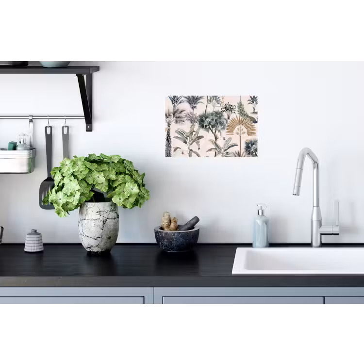 Bladeren - Monstera - Jungle - Tropical Muursticker klein -keuken