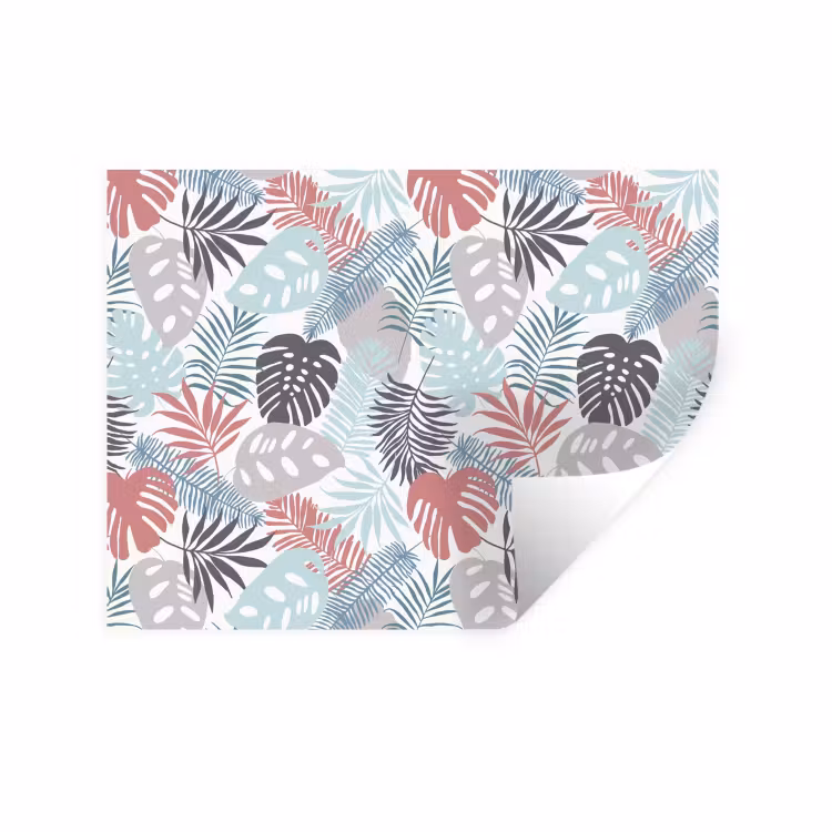 Inductie beschermer - Bladeren - Pastel - Jungle - Afdekplaat voor kookplaat Muursticker klein -3d