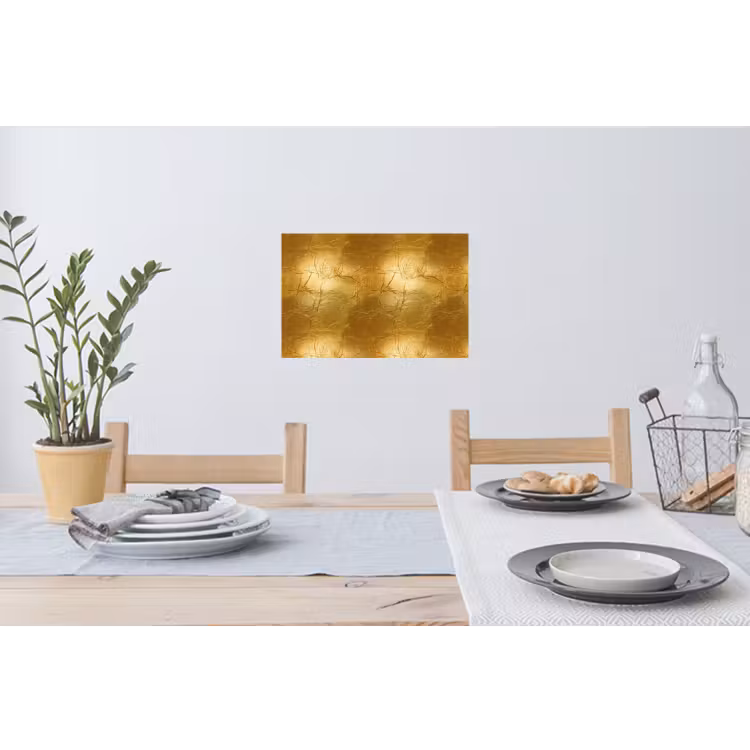 Bladgoud - Vintage - Textuur - Warm Goud Muursticker klein 286 -eettafel