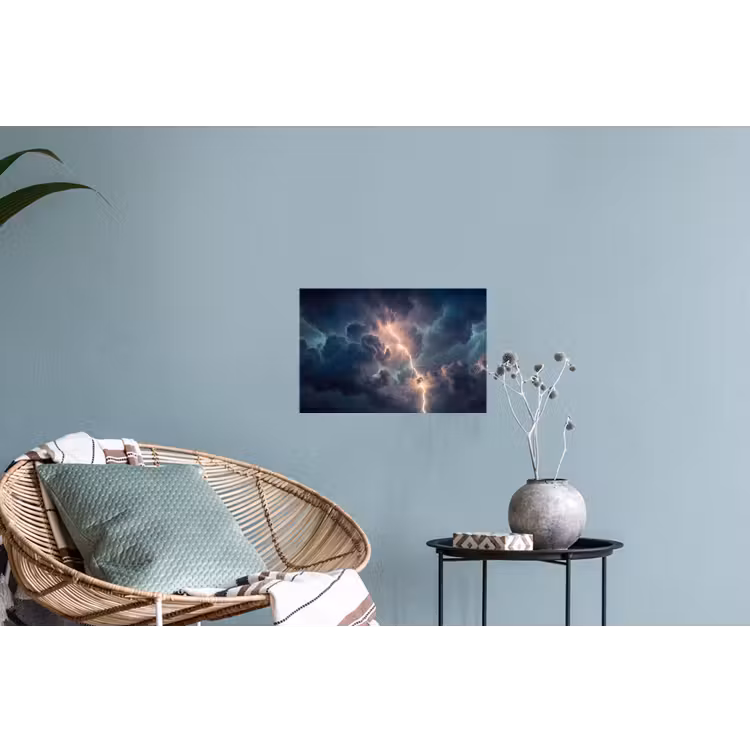 Bliksem - Storm - Natuur - Donker Muursticker klein -plant