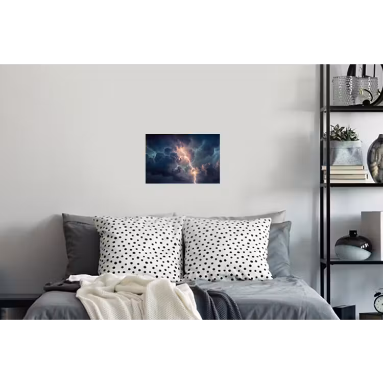 Bliksem - Storm - Natuur - Donker Muursticker klein -slaapkamer