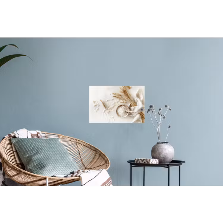 Bloem - Hout - Tarwe Muursticker klein -plant
