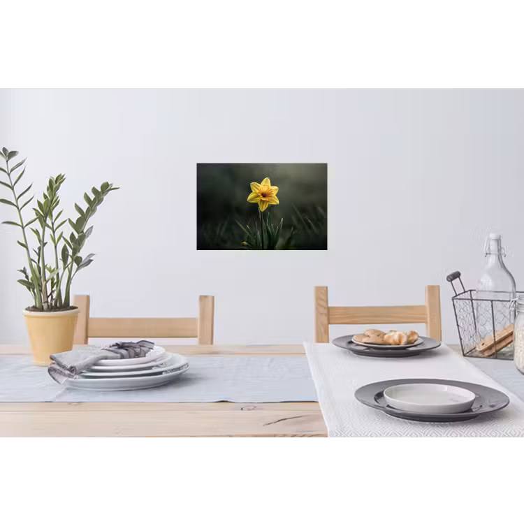 Bloem - Narcis - Gras - Geel Muursticker klein -eettafel
