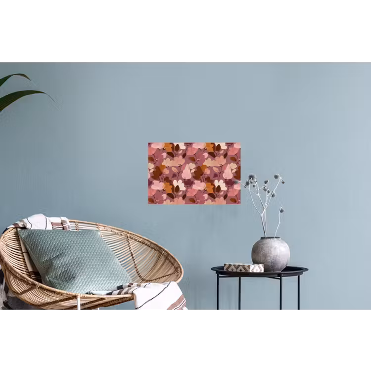Bloem - Patroon - Roze Muursticker klein 286 -plant