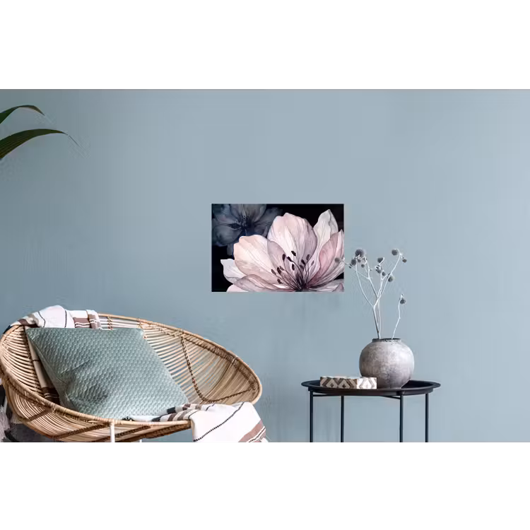 Bloemen - Aquarel - Modern - Roze - Donker Muursticker klein -plant