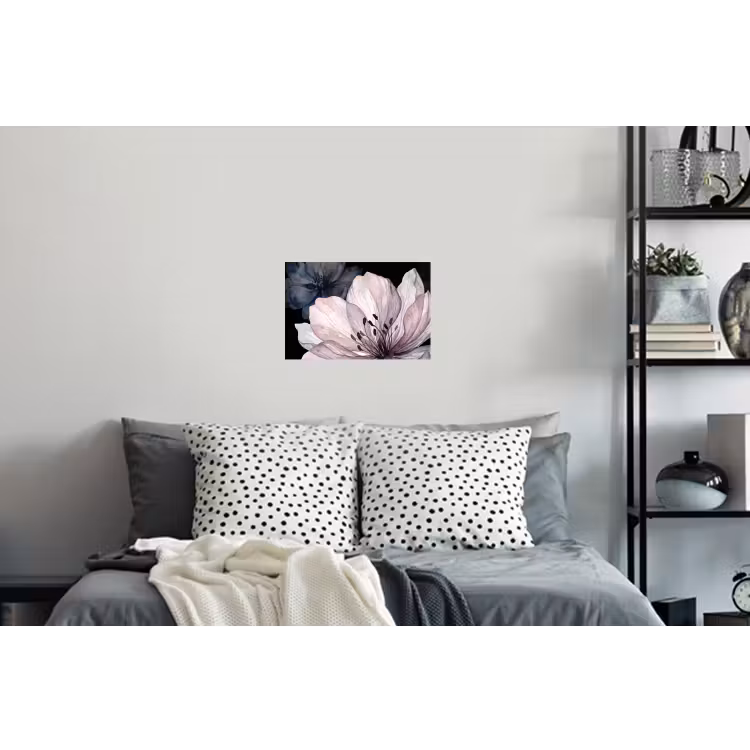 Bloemen - Aquarel - Modern - Roze - Donker Muursticker klein -slaapkamer