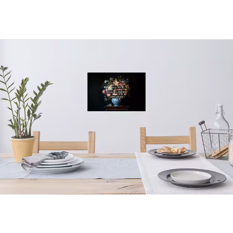 Bloemen - Art - Pastel - Quotes Muursticker klein -eettafel