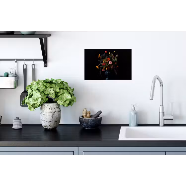Bloemen - Bessen - Klassiek Muursticker klein -keuken