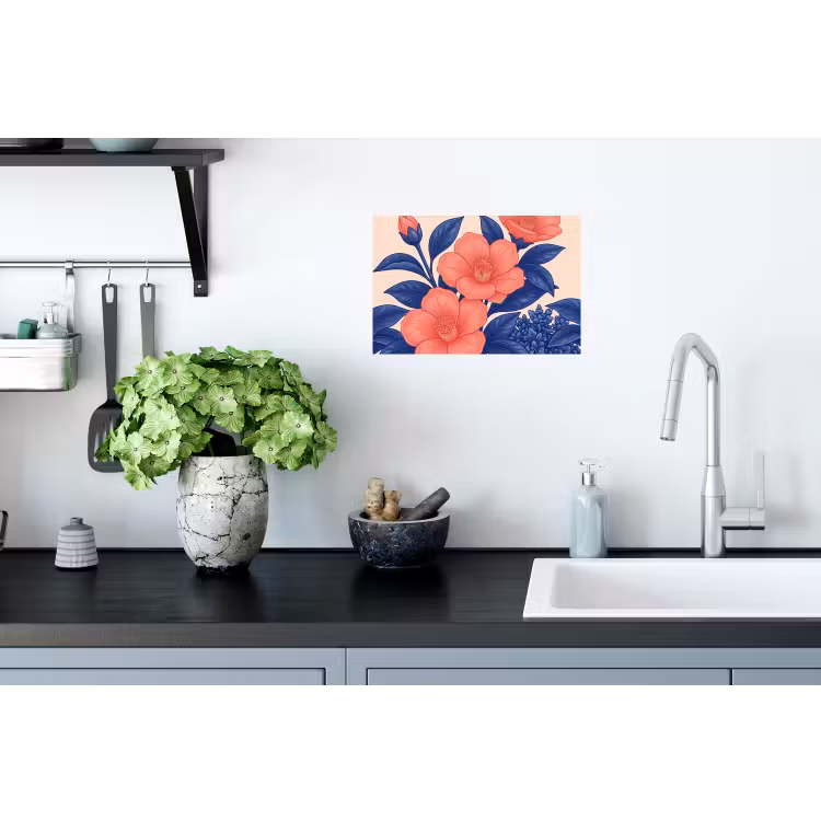 Muursticker - Bloemen - Bladeren - Botanisch - Bloemen - Bladeren - Botanisch Muursticker klein