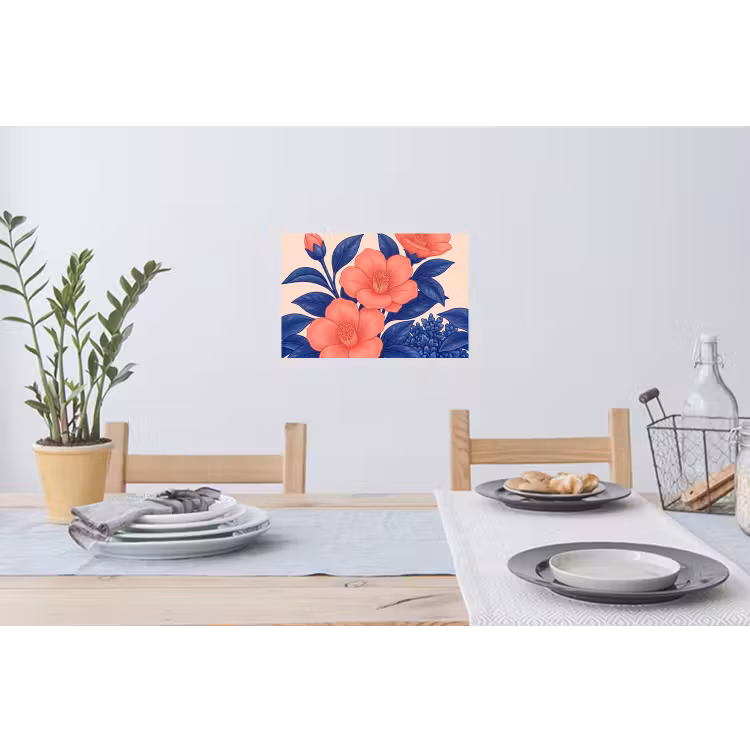 Muursticker - Bloemen - Bladeren - Botanisch - Bloemen - Bladeren - Botanisch Muursticker klein