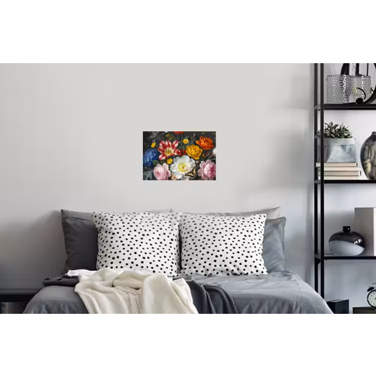 Bloemen - Boeket - Klassiek - Kleurrijk - Natuur Muursticker klein -slaapkamer