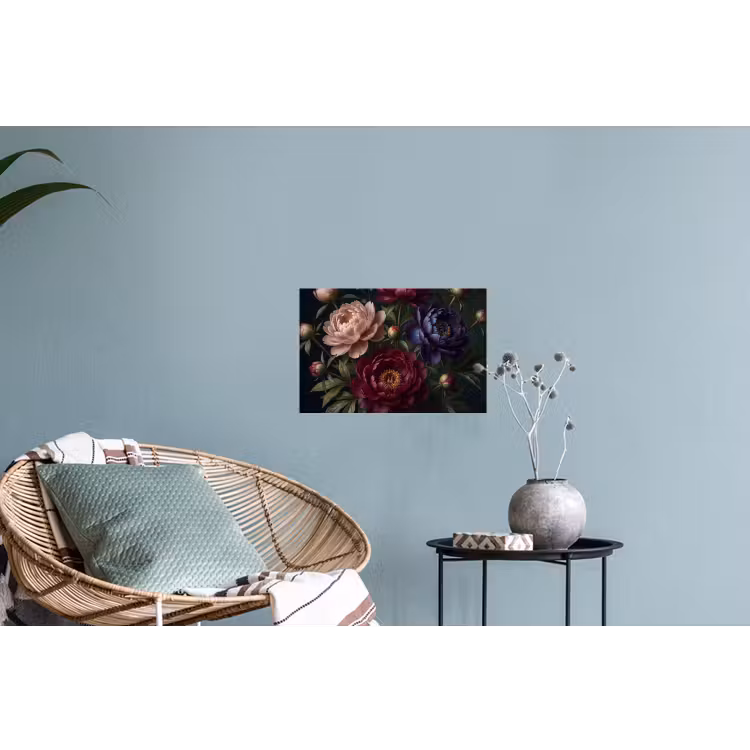 Bloemen - Boeket - Natuur - Modern - Donker Muursticker klein -plant