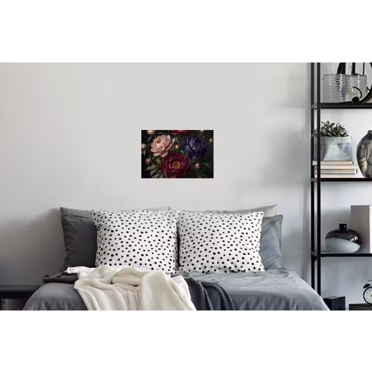 Bloemen - Boeket - Natuur - Modern - Donker Muursticker klein -slaapkamer